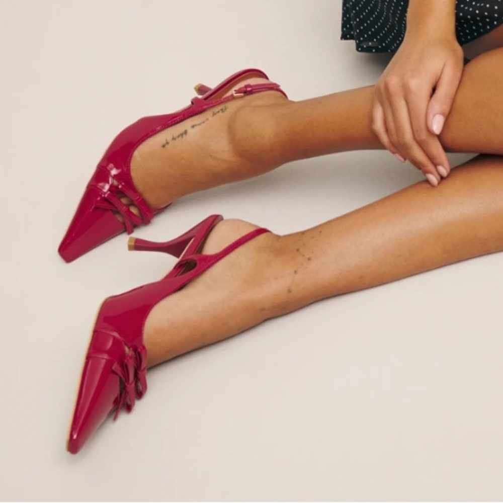 Reformation Red Slingback Heels: Noreen Slingback Pump